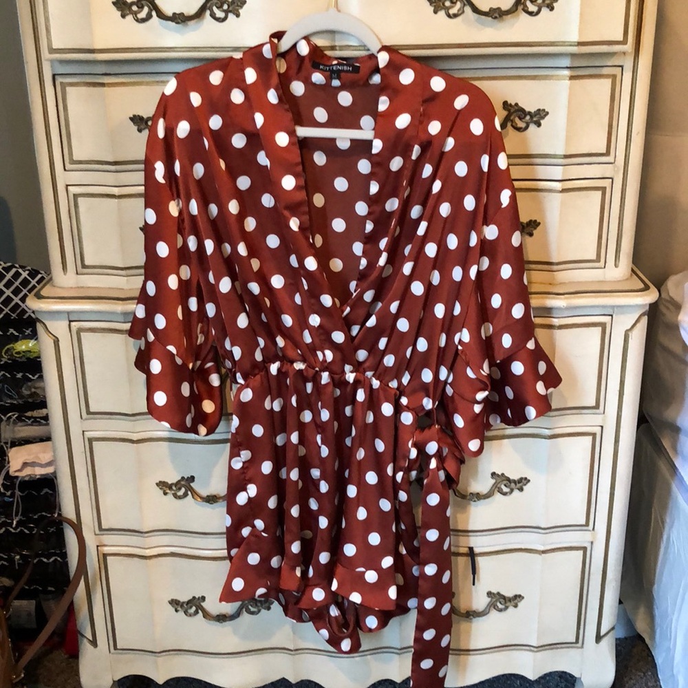 Kittenish Polka Dot Romper